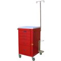 Harloff 5 Drawer Steel Mini Crash Cart w/ Breakaway Lock & Emerg Package 3145B-EMG